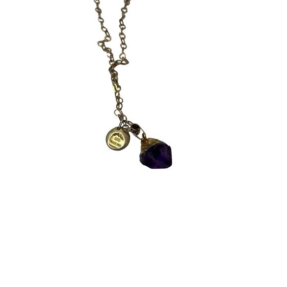No Label 925 Faux Amethyst Gold Chain Necklace - Picture 4 of 4